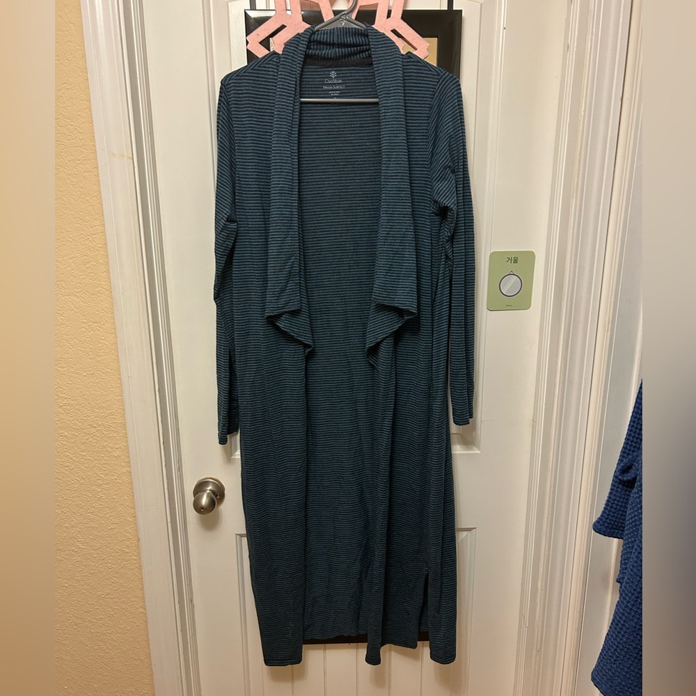 Coolibar Women's Blue Cardigan Sweater